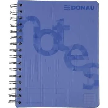 Blok Kroužkový blok Donau College A5, čtverečkovaný - modrý, 140 listů