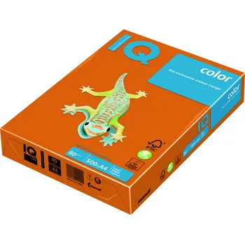 Barevný papír Barevný kancelářský papír oranžová intensivní světlá A4 160g IQ Color