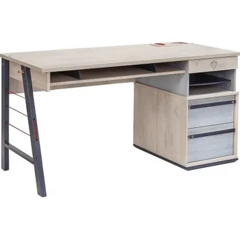 Psací stůl Velký studentský stůl Lincoln - dub/dub modrý/tmavě modrá