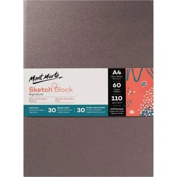 Mont Marte skicovací blok v pevné vazbě, bílý papír, 110g/m2, A4, č.0094, 60 listů