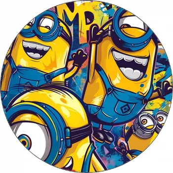 Jedlá dekorace na dort Jedlý papír veselí Mimoni 19,5 cm