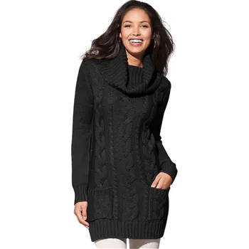 Dámské šaty Dámské svetrové šaty s rolákem XS