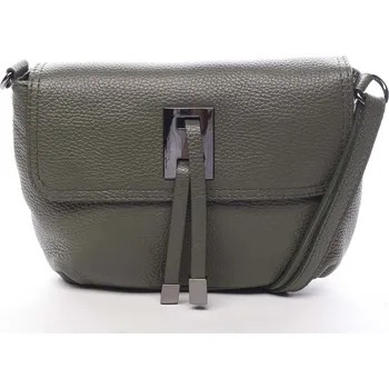 Kabelka Dámská kožená crossbody kabelka tmavě zelená - ItalY Porta zelená