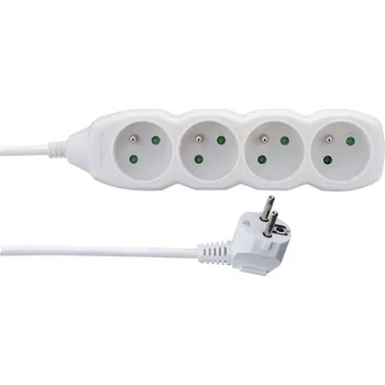 Prodlužovací kabel EMOS Přívod prodlužovací 1,5m 4zásuvka 250V/10A IP20 bílá