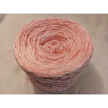 Příze Flitrovka Růžové stříbro 3-nitka 1000m s flitry (Klubko s flitry Růžové stříbro)