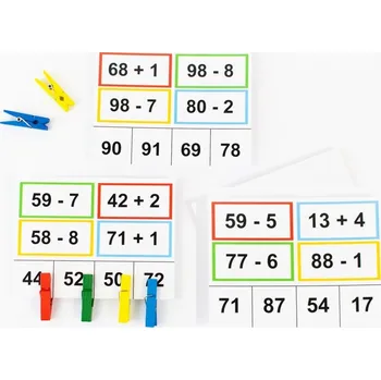 Přírodní věda Sčítání a odčítání s kolíčky 2