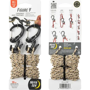 NITE IZE Utahovací karabina se zámkem Figure 9 - malá S - Combo set (2ks)