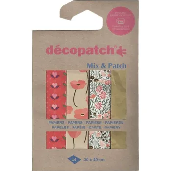 Umělecký papír décopatch Papíry na decoupage (4ks) kolekce č.32