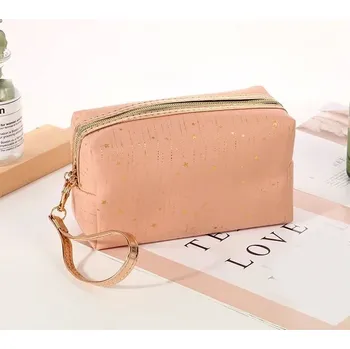 Kosmetická taška Dámská cestovní kosmetická taška s flitry - oranžový