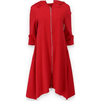 Dámský kabát Kabátek s kapucí 220637 Wendy trendy Itálie barva: červená