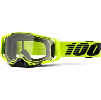 Auto-moto Brýle ARMEGA Nuclear Citrus, 100% (čiré plexi s čepy pro slídy)