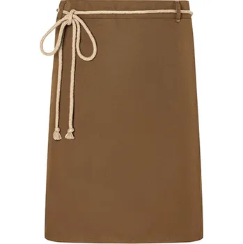 Kuchyňská zástěra Karlowsky Elegantní keprová zástěra nad kolena ve svěžím stylu Barva: skořicová (ca. Pantone 2321C), Velikost: 90 x 55 cm KY057