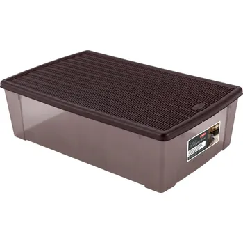 Dóza na potraviny box 30,0l+víko 59x39x17cm hnědý ELEGANCE-XXL