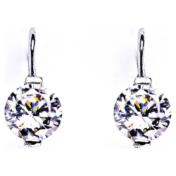 Náušnice Stříbrné náušnice lavender zirkon - NK1461 (Stříbrné náušnice se zirkonem 8 mm)