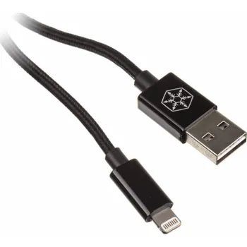 Datový kabel SilverStone USB-A – Lightning USB kabel 1 m černý (SST-CPU03J-1000)