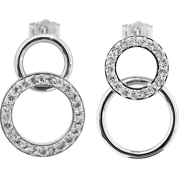 Módní doplněk JSB bijoux s.r.o. Ocelové náušnice puzety dva prolnuté kruhy osázené krystaly Swarovski Crystal