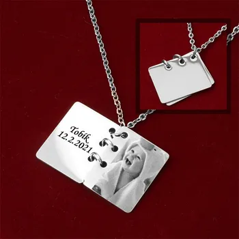 Šperk Přívěsek z chirurgické oceli s řetízkem Book