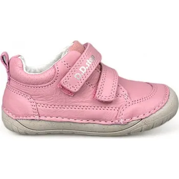 Dívčí baleríny DDstep barefoot kožené celoroční boty - Světle růžové - 24