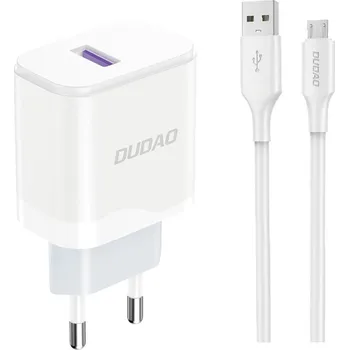 Dudao A20EU nabíječka do sítě USB 18W + kabel USB / Micro USB / bílá