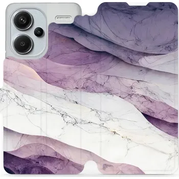 Pouzdro na mobilní telefon Flipové pouzdro Mobiwear - Xiaomi Redmi Note 13 Pro Plus 5G - VP31S Bílý a fialový mramor (Knížkové flip pouzdro, obal, kryt na mobil Xiaomi Redmi Note 13 Pro Plus 5G - VP31S Bílý a fialový mramor, materiál Umělá kůže + TPU - ochrana 360°, stojánek,)