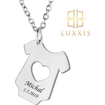 Přívěsek Vysoce leštěný ocelový přívěsek s řetízkem Miminkovské Bodýčko Luxxis