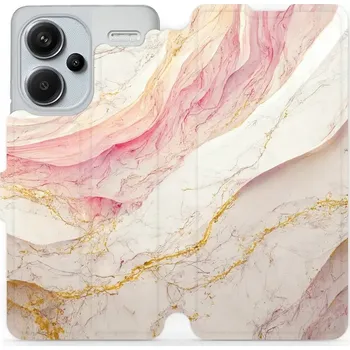 Pouzdro na mobilní telefon Flipové pouzdro Mobiwear - Xiaomi Redmi Note 13 Pro Plus 5G - VP32S Růžový a zlatavý mramor (Knížkové flip pouzdro, obal, kryt na mobil Xiaomi Redmi Note 13 Pro Plus 5G - VP32S Růžový a zlatavý mramor, materiál Umělá kůže + TPU - ochrana 360°, stojánek,)