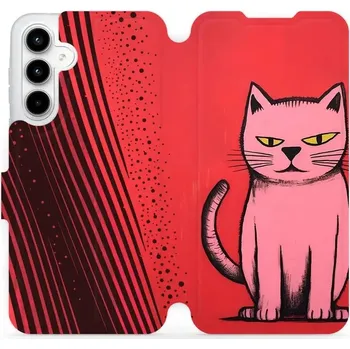 Pouzdro na mobilní telefon Flipové pouzdro Mobiwear - Samsung Galaxy A35 5G - VP54S Kocourek (Knížkové flip pouzdro, obal, kryt na mobil Samsung Galaxy A35 5G - VP54S Kocourek, materiál Umělá kůže + TPU - ochrana 360°, stojánek, silikonová vanička, magnetické zavírání)