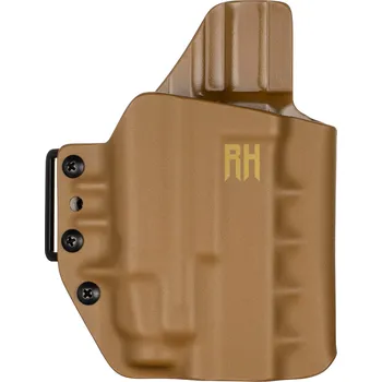 Příslušenství pro sportovní střelbu RH Holsters FROGY - Glock 19/23/32 - Glock 19X/45 + Fenix GL19R - vnější kydexové pouzdro - poloviční sweatguard - coyote hnědá Pouzdro je pro: Pravák