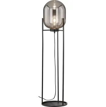 Stojací lampa Fischer Honsel 40424 REGI - Stojací lampa v černé barvě s kouřovým sklem, 1 x E27, 110cm (Stojací lampa do obýváku v černé barvě)