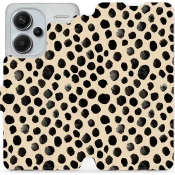 Pouzdro na mobilní telefon Flipové pouzdro Mobiwear - Xiaomi Redmi Note 13 Pro Plus 5G - VA50S Černé puntíky (Knížkové flip pouzdro, obal, kryt na mobil Xiaomi Redmi Note 13 Pro Plus 5G - VA50S Černé puntíky, materiál Umělá kůže + TPU - ochrana 360°, stojánek, silikonová vanička,)