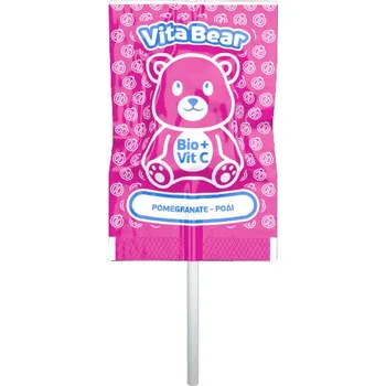 Koření Meke BIO lízátko Medvídek s vitamínem C - 6 příchutí 121 g Příchuť lízátka: Granátové jablko
