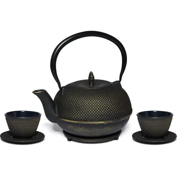 Čajová souprava Čajová zahrada Japonská litinová souprava Arare zlatá 1600ml