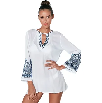 Dámské šaty Dámské plážové šaty, cover up bílo modré M