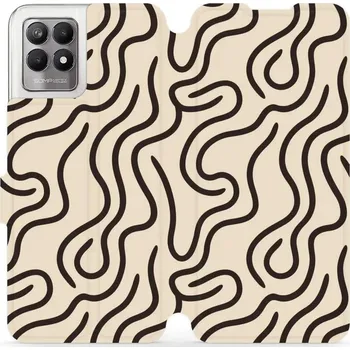 Pouzdro na mobilní telefon Flipové pouzdro Mobiwear - Realme 8i - VA60S Linky (Knížkové flip pouzdro, obal, kryt na mobil Realme 8i - VA60S Linky, materiál Umělá kůže + TPU - ochrana 360°, stojánek, silikonová vanička, magnetické zavírání)