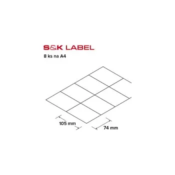 Speciální papír Etikety S&K 8ks na A4, 100 ks