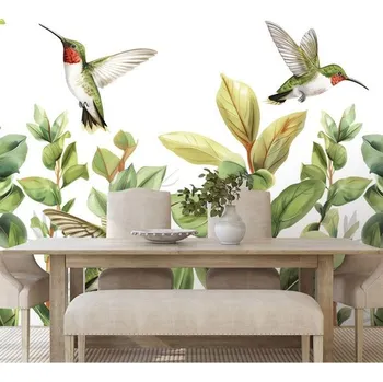 Tapeta Dovido Samolepící tapeta kolibříky a listy