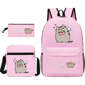 Školní batoh Trojdílná školní sada s motivem kočky - barva obrázku