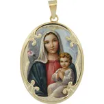 Leru Zlatý přívěsek madonka smalt 03