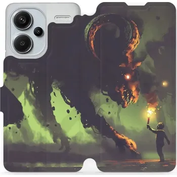 Pouzdro na mobilní telefon Flipové pouzdro Mobiwear - Xiaomi Redmi Note 13 Pro Plus 5G - VA08P Příšera a kluk s pochodní (Knížkové flip pouzdro, obal, kryt na mobil Xiaomi Redmi Note 13 Pro Plus 5G - VA08P Příšera a kluk s pochodní, materiál Umělá kůže + TPU - ochrana 360°, stojáne