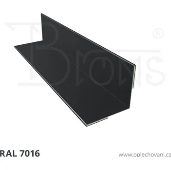 Střešní lemovaní Roh vnitřní vyztužený rš 120 tmavě šedá