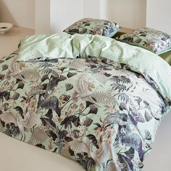 Povlečení Essenza | Luxusní povlečení Diem Pistache 140x200, 70x90 - 100% bavlněný satén