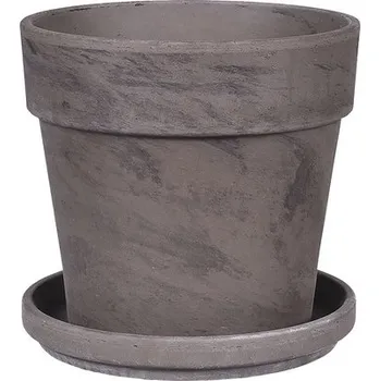 Květináč Květináč s podmiskou CALIMA BASALT keramický Ø 28 x 24 cm