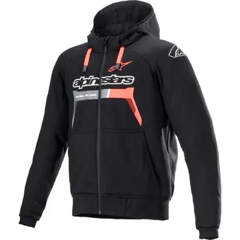Moto oblečení Bunda CHROME IGNITION HOODIE, ALPINESTARS (černá/červená fluo/šedá/bílá) 2026 2XL