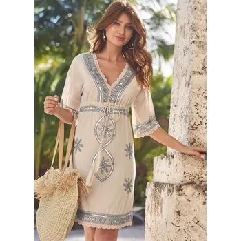 Dámské šaty Dámské letní šaty béžové XS