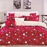 Sofy 7-dílné povlečení Hvězdy a křivky vínová