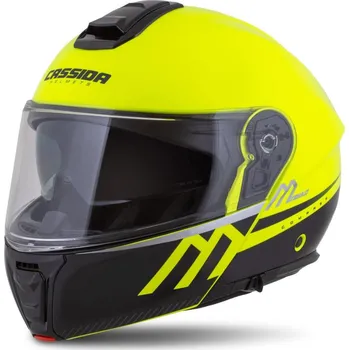 Helma na motorku Přilba Modulo 2.1 Compass, CASSIDA (žlutá fluo/černá/stříbrná/červená, plexi s přípravou pro Pinlock) 2026 XS