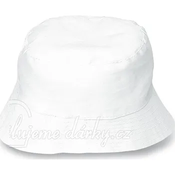 Klobouk Jednoduchý lehký bílý plátěný klobouk, vhodný pro děti i dospělé