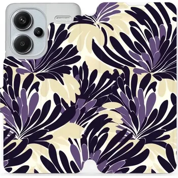 Pouzdro na mobilní telefon Flipové pouzdro Mobiwear - Xiaomi Redmi Note 13 Pro Plus 5G - VA47S Fialová flóra (Knížkové flip pouzdro, obal, kryt na mobil Xiaomi Redmi Note 13 Pro Plus 5G - VA47S Fialová flóra, materiál Umělá kůže + TPU - ochrana 360°, stojánek, silikonová vanička,)