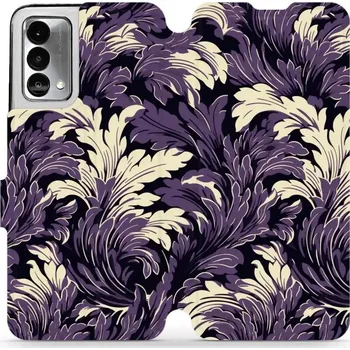 Pouzdro na mobilní telefon Flipové pouzdro Mobiwear - Realme GT Master Edition - VA46S Fialové rostliny (Knížkové flip pouzdro, obal, kryt na mobil Realme GT Master Edition - VA46S Fialové rostliny, materiál Umělá kůže + TPU - ochrana 360°, stojánek, silikonová vanička, magnetické)