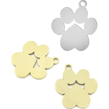 Materiál na výrobu šperku Ocelový přívěsek Ťapka 17mm - 1Ks - Nerez RL